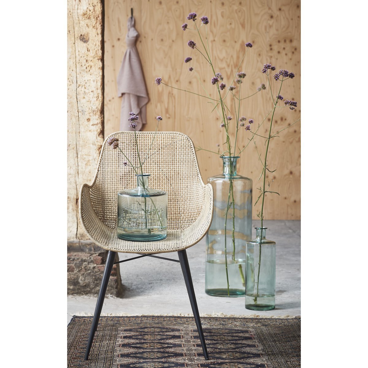 Mica Decorations - Guan Fles Vaas - H75 x Ø25 cm - Gerecycled Glas - Transparant