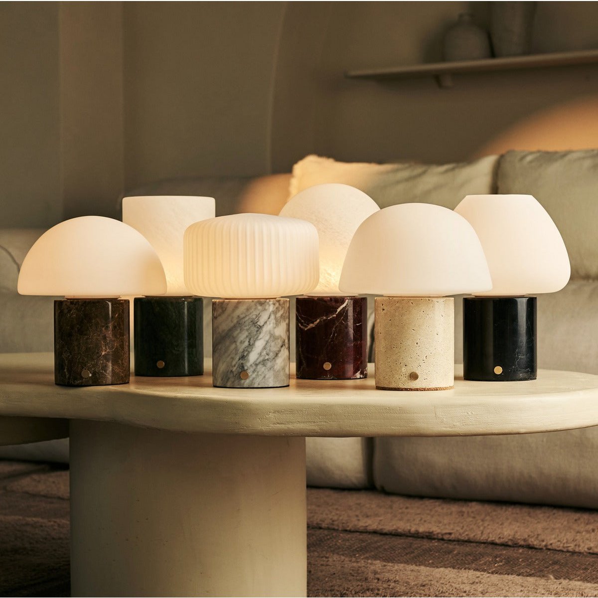 Tavellio-Amsterdam - Maes Beige / Travertino Classico - Elegante travertijn oplaadbare tafellamp, tot 100 uur verlichting, stijlvol en functioneel