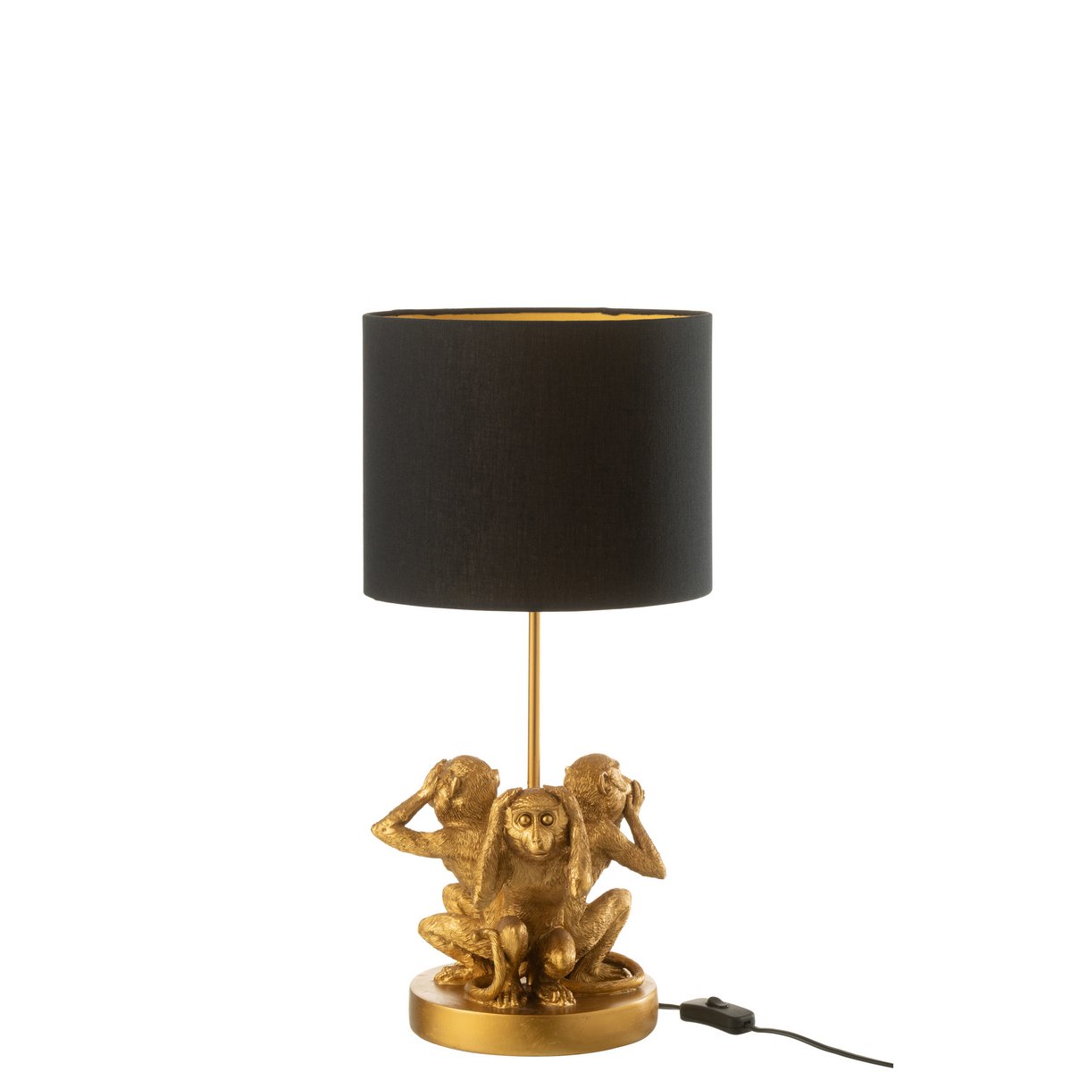 J-Line - Lampe Monkey 3 Teile - Polyresin - Gold