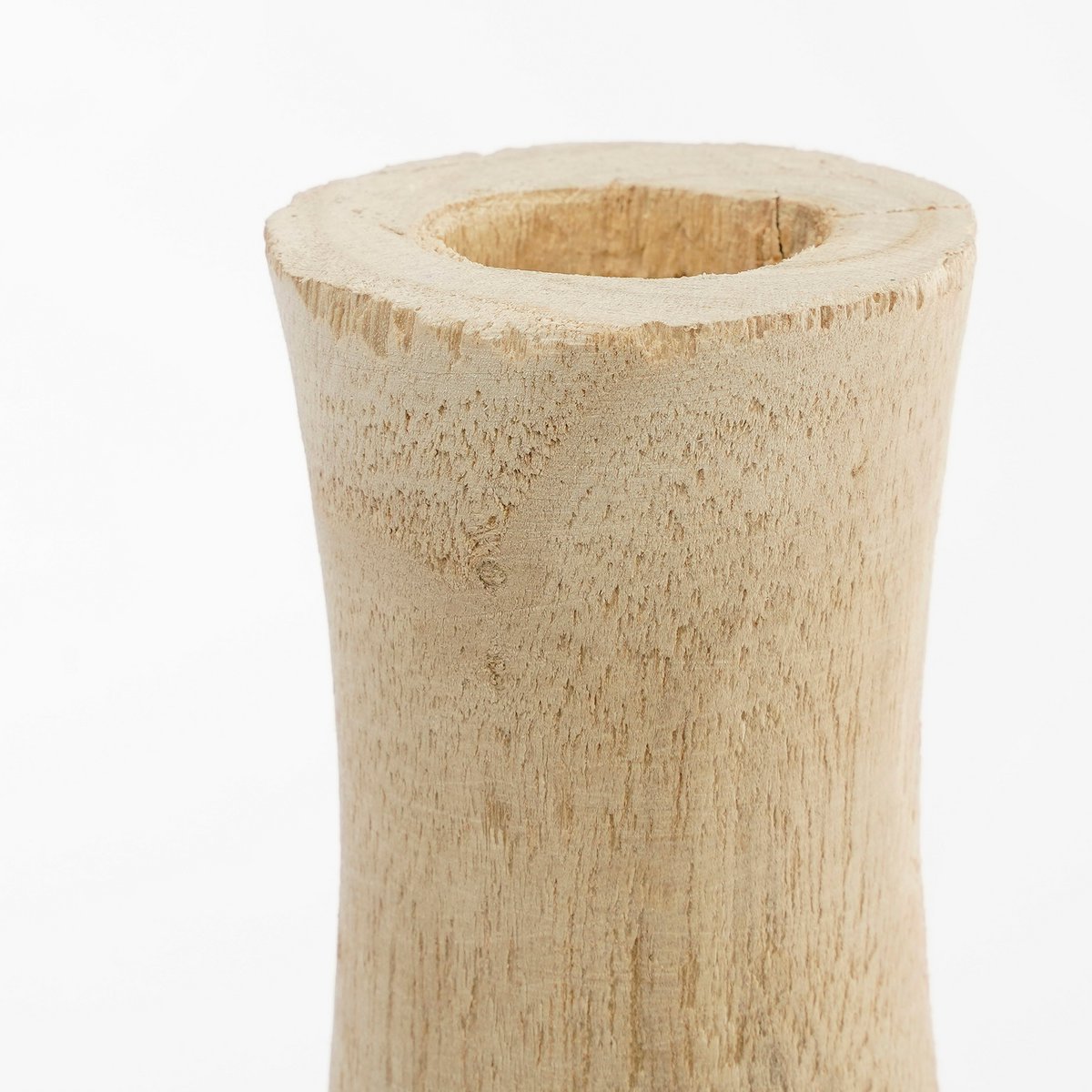 Glimmerdekorationen - Pia Vase - H47 x Ø13 cm - Paulownia-Holz - Hellbraun