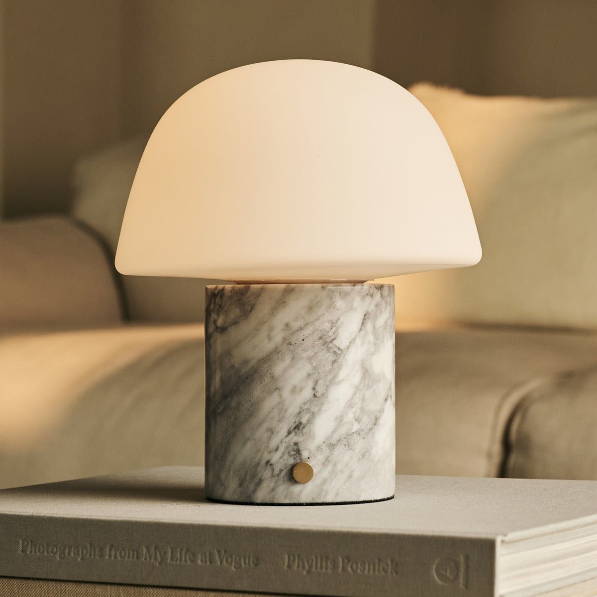 Tavellio-Amsterdam - Maes White / Bianco Statuarietto - Elegante marmeren oplaadbare tafellamp