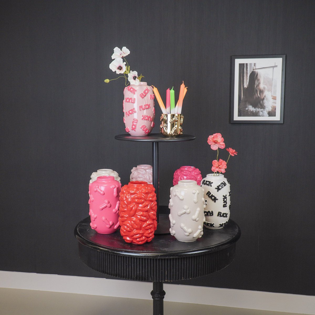 Housevitamin - Vaas - Dick - Keramiek - Beige - 17x17x27cm