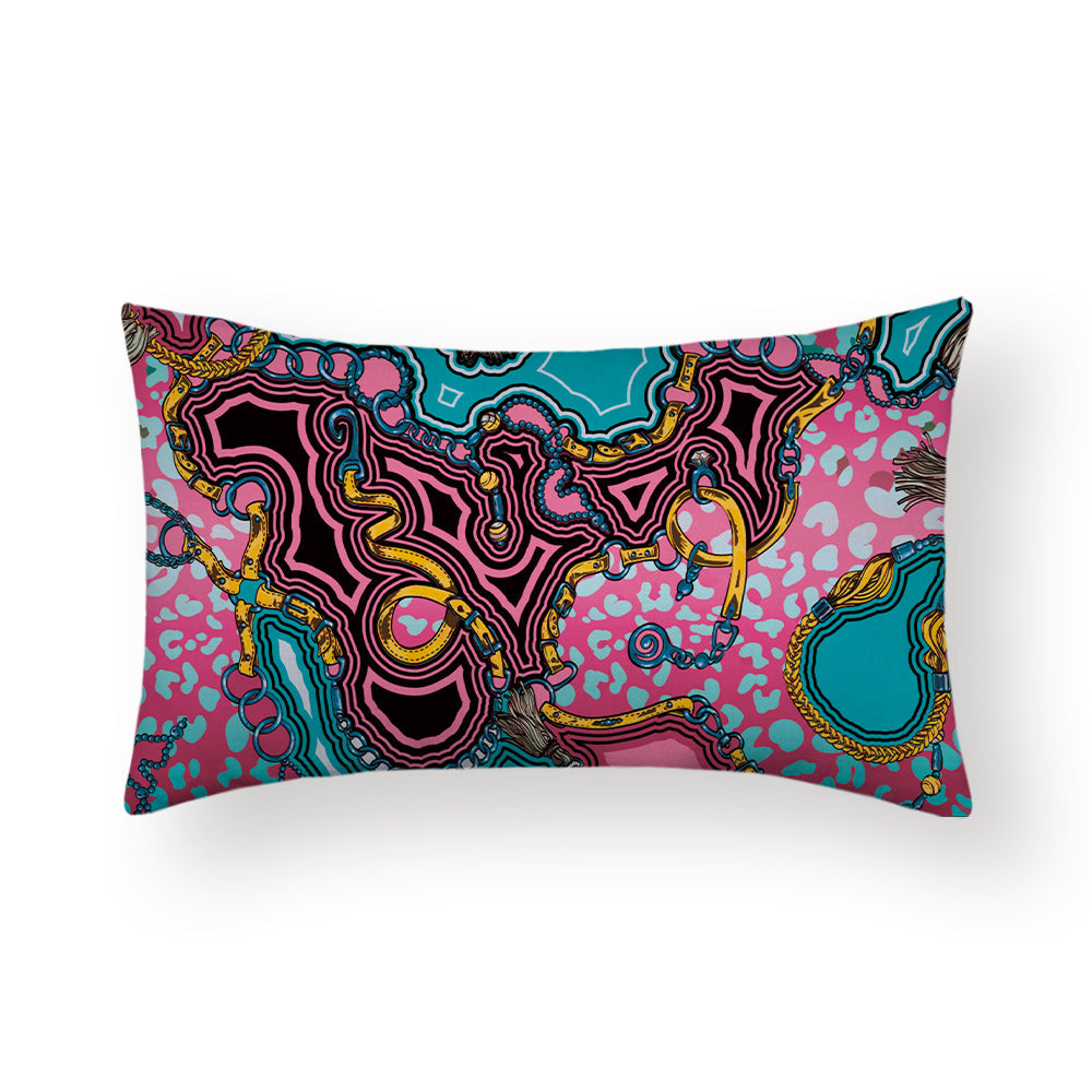 By Javy - Kussenhoes Print - Blauw & Roze Long