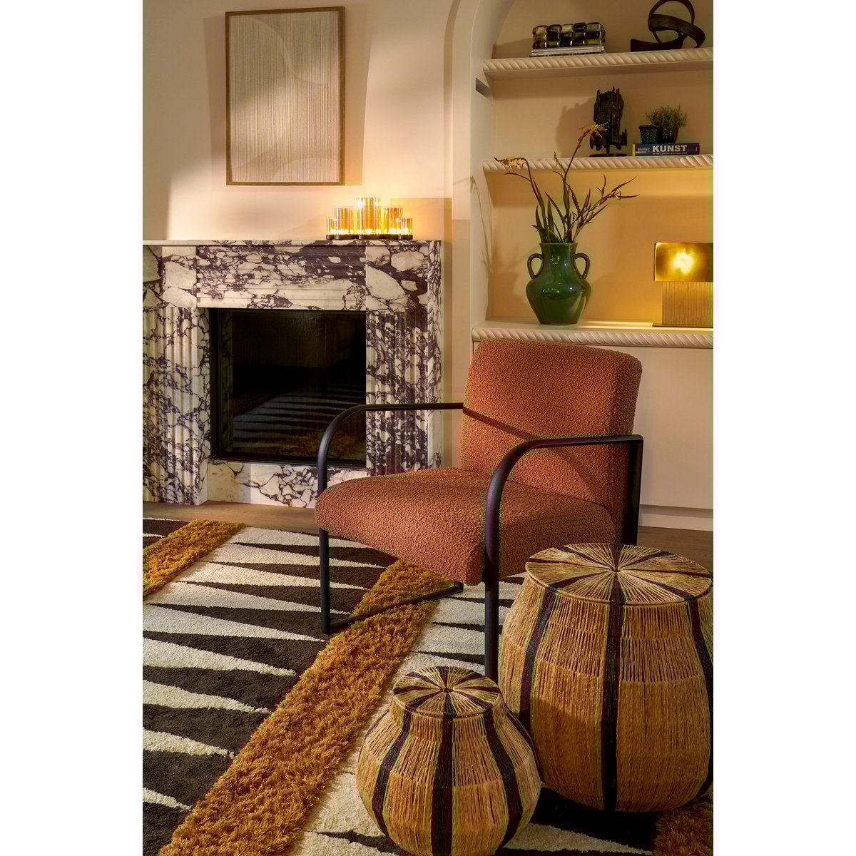 Glimmerdekorationen - Liliano Korb - 2er-Set - H48 x Ø50 cm - Jute - Schwarz