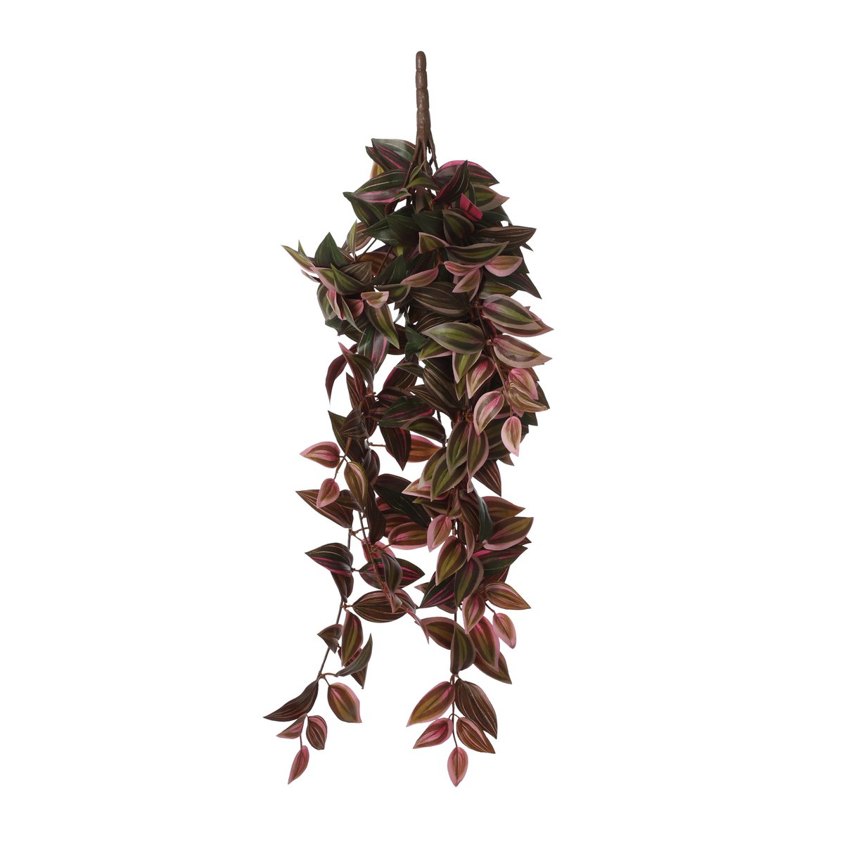 Glimmerdekorationen – Tradescantia Künstliche Hängepflanze – L15 x B20 x H54 cm – Bordeaux