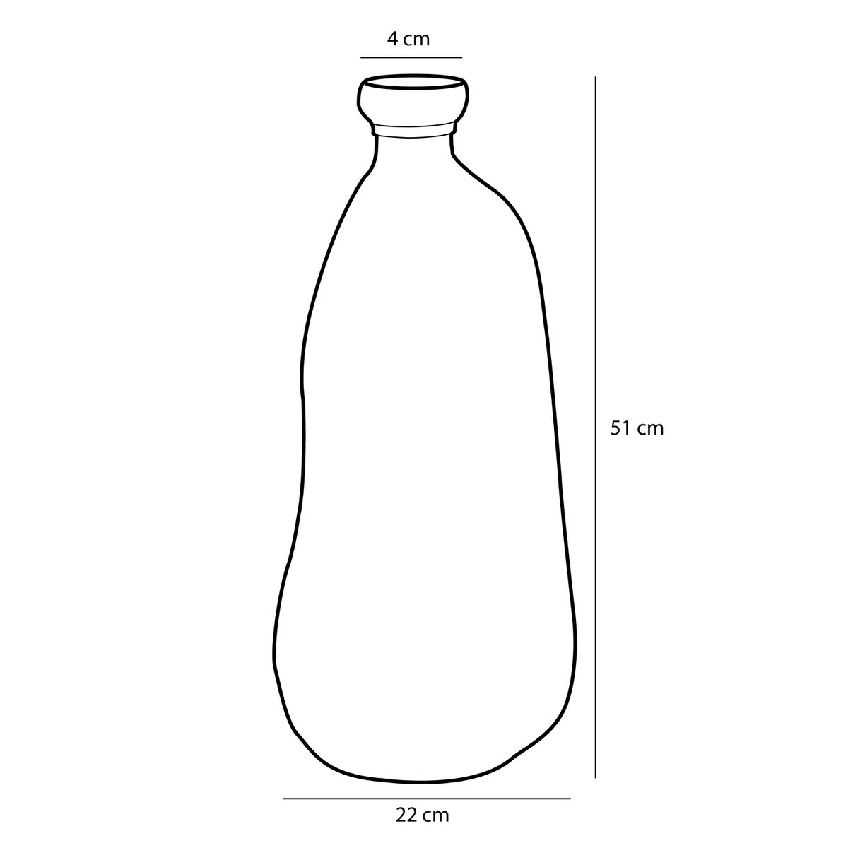 Mica Decorations - Pinto Vaas - H51 x Ø22 cm - Gerecycled Glas - Lila