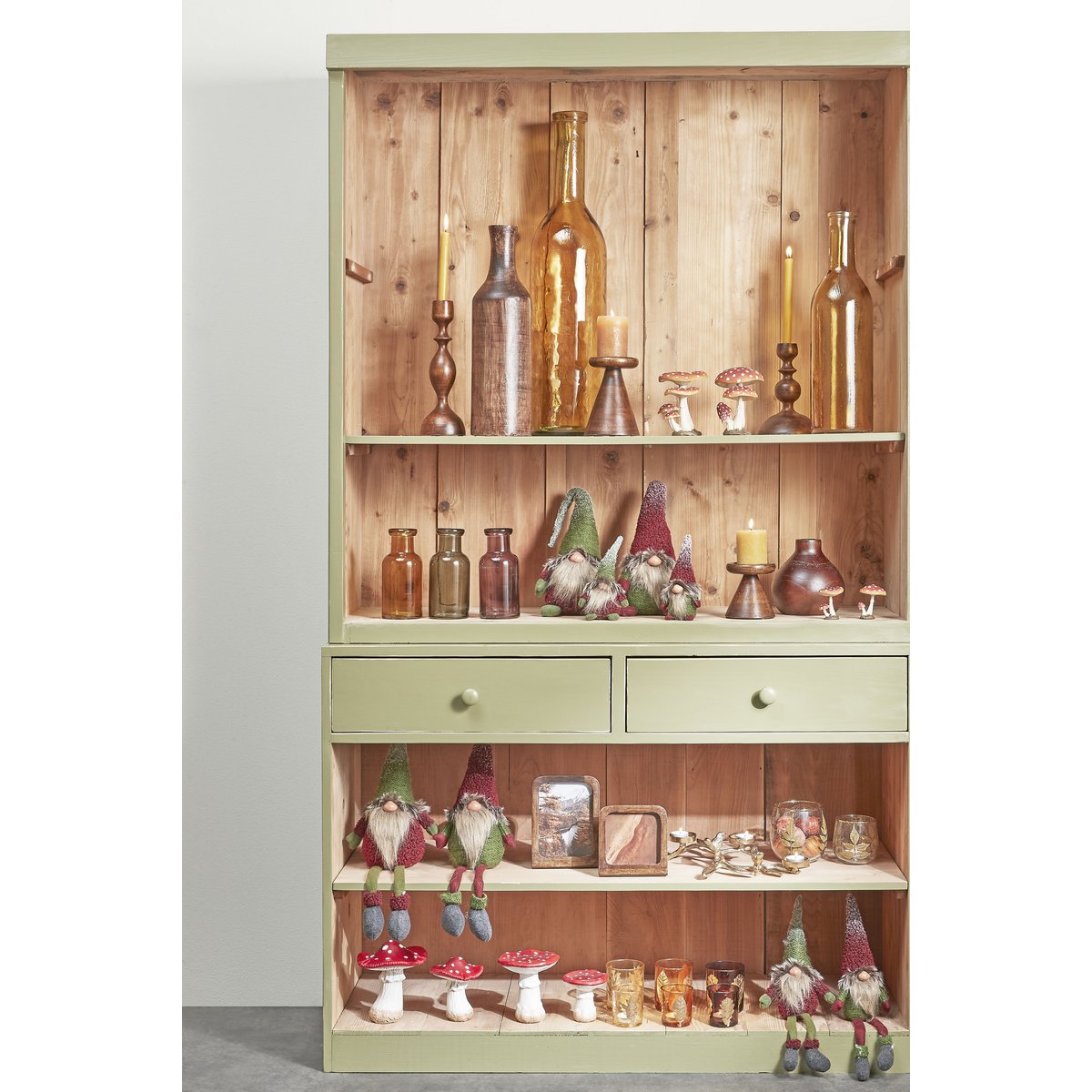 Mica Decorations - Rioja Fles Vaas - H50 x Ø15 cm - Gerecycled Glas - Oker