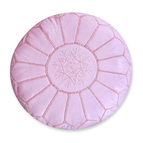 Poufs & Kissen - Lederpouf - rosa