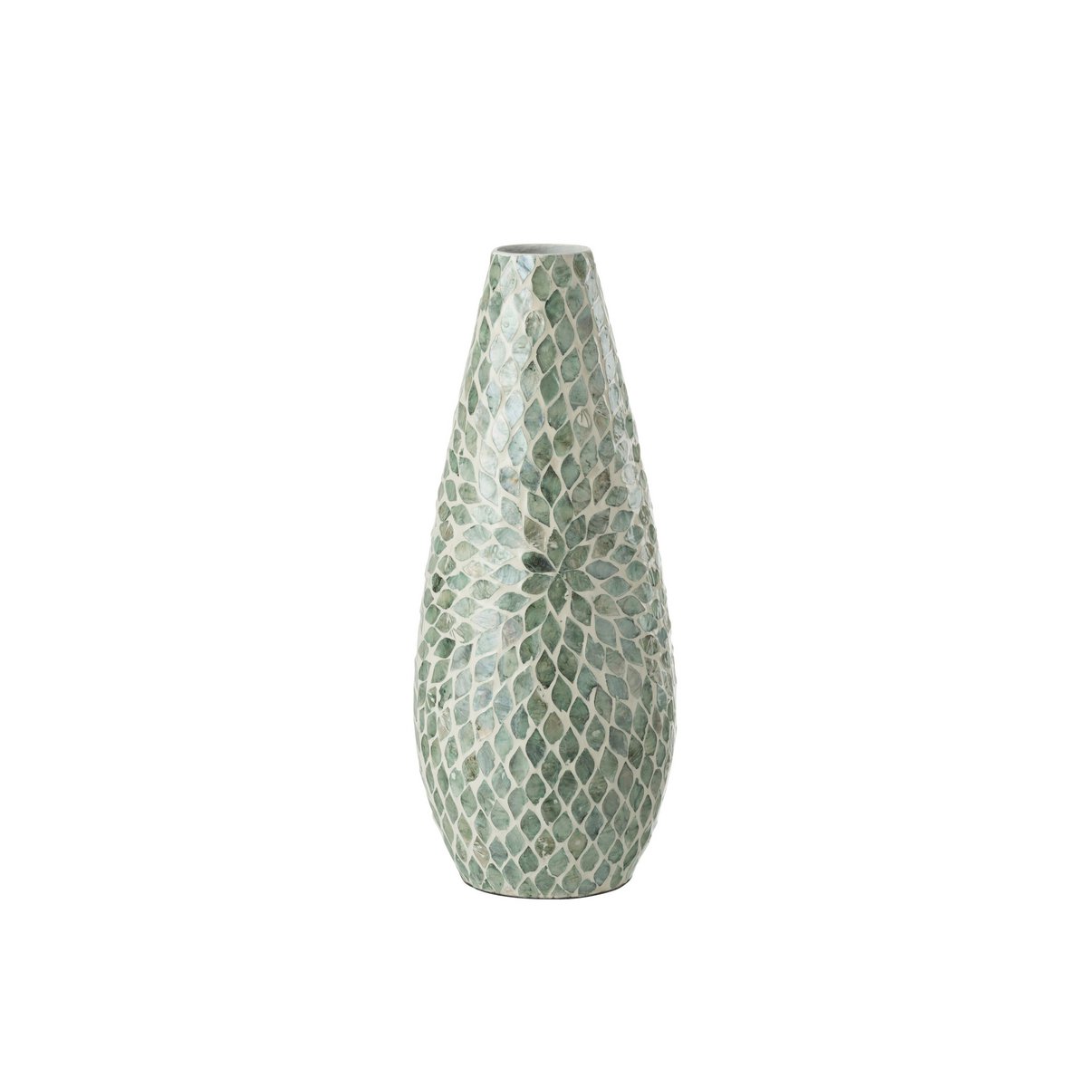 J-Line – Vase Betha Pearl – Bambus – Hellblau – 47 cm hoch