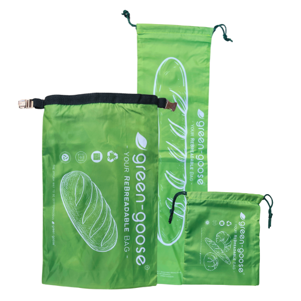 green-goose - Herbruikbare rPet Broodzakkenset