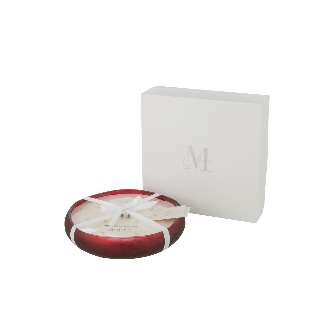 J-Line - Duftkerze Livia - Glas - Rot - L