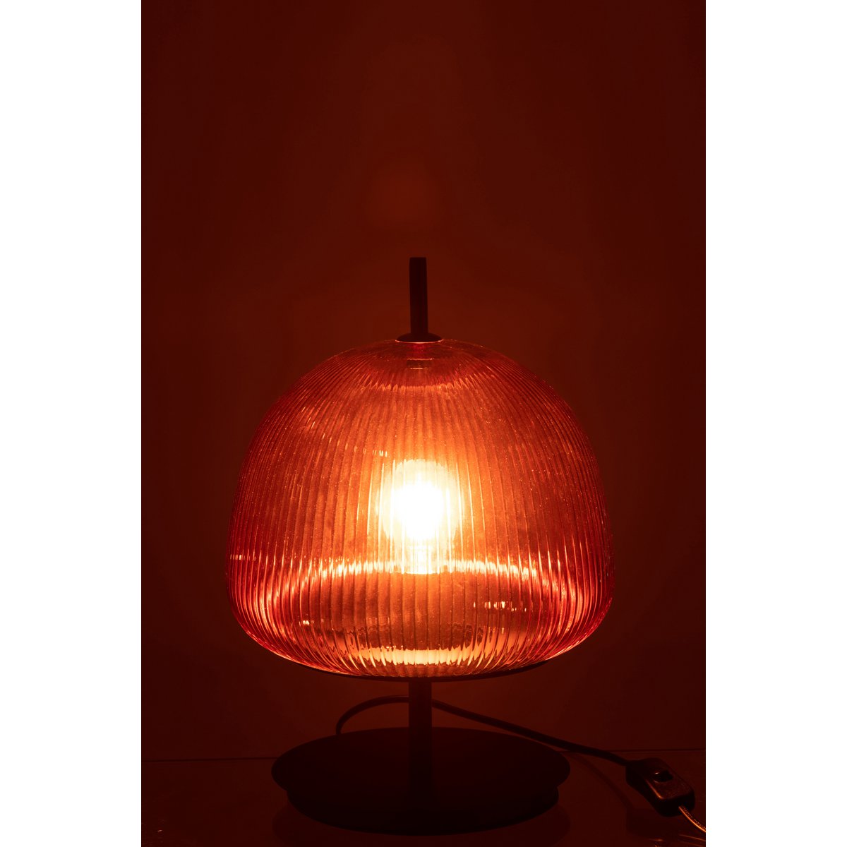 J-Line - Tischlampe Oasis - Glas - Rot - Klein