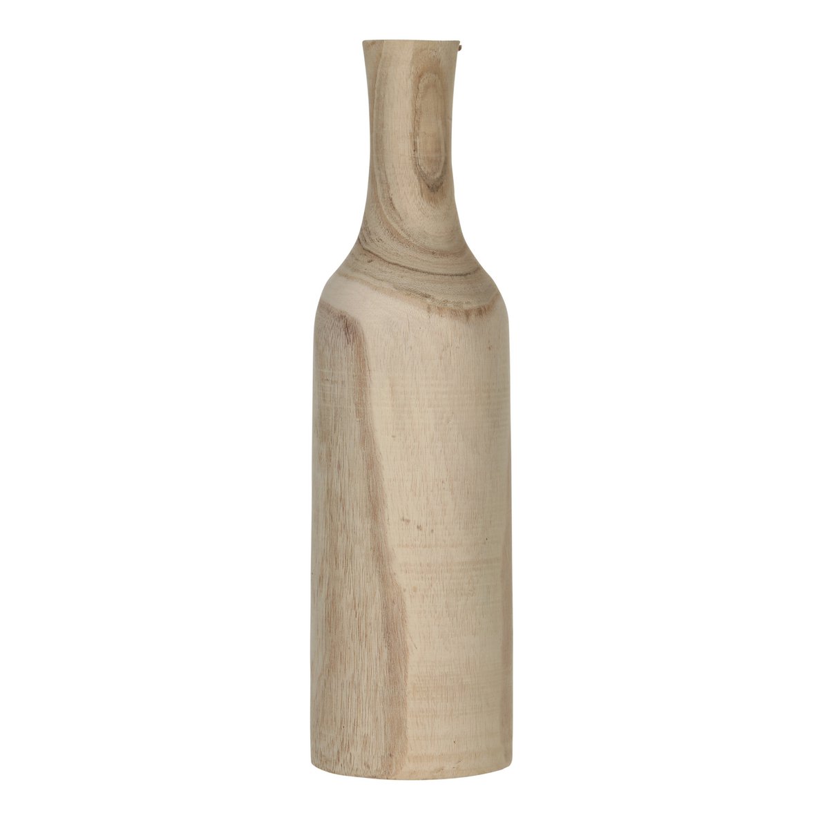 Glimmerdekorationen - Pia Vase - H47 x Ø13 cm - Paulownia-Holz - Hellbraun