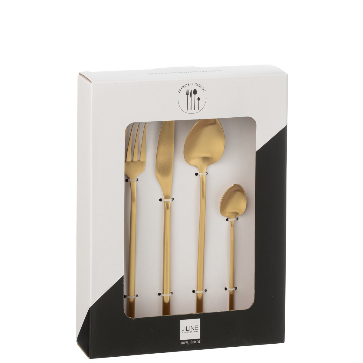 J-Line - Besteckkasten C 24-teilig, Edelstahl Mattgold