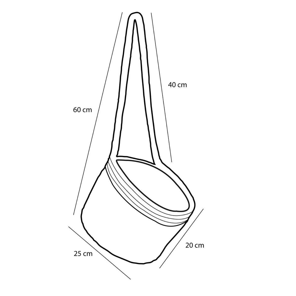 Glimmerdekorationen - Anne Hängender Blumentopf - 2er-Set - H20 x Ø25 cm - Seegras - Hellbraun