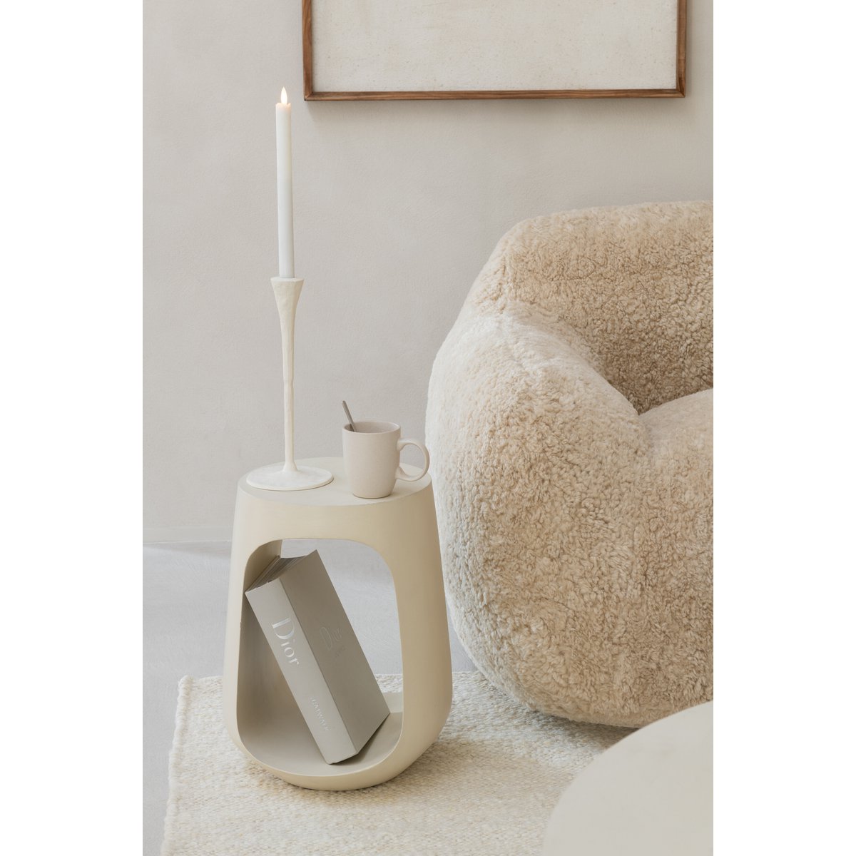 J-Line - Beistelltisch Mangoholz Weiß