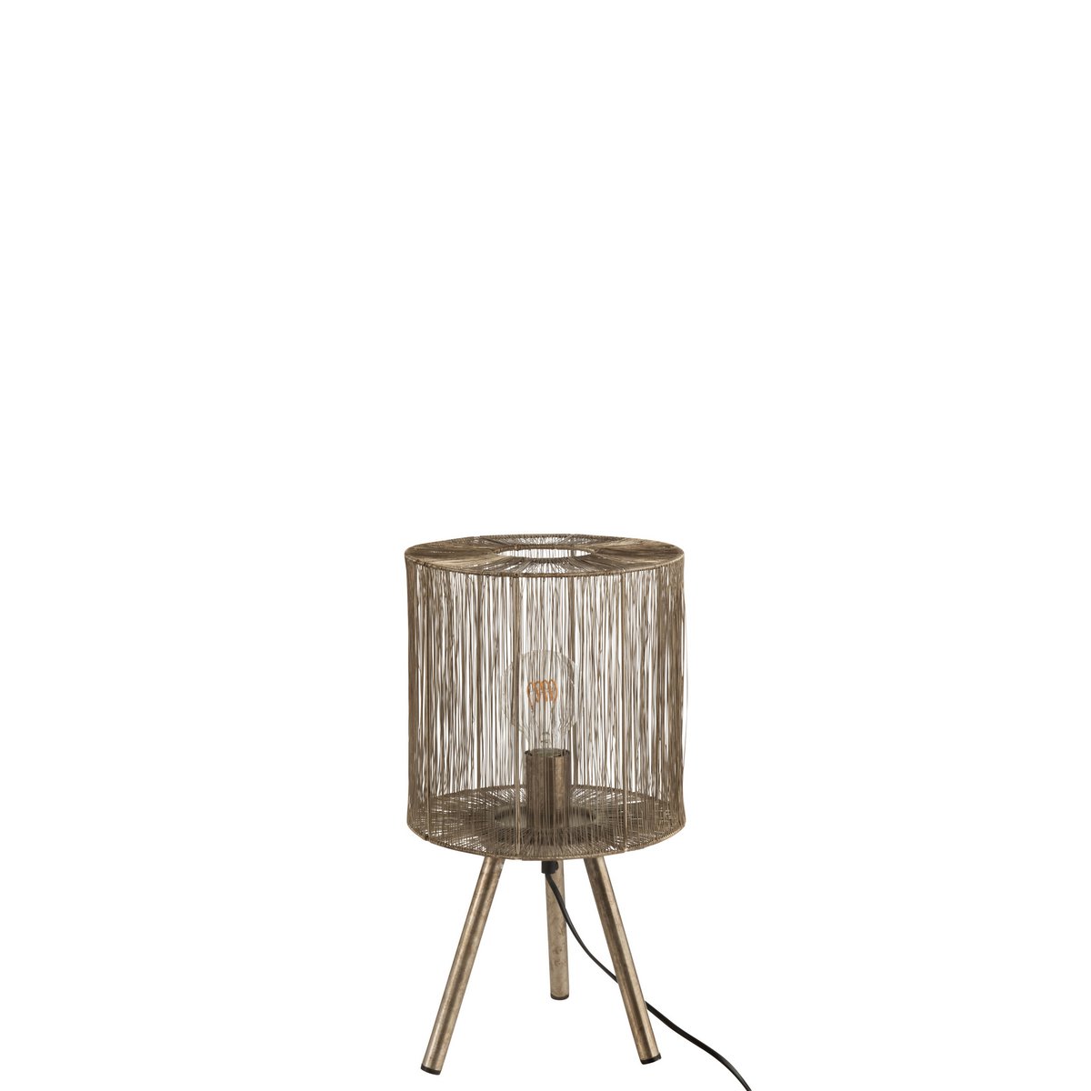 J-Line - Tischlampe - Metall Antik - Braun - Klein