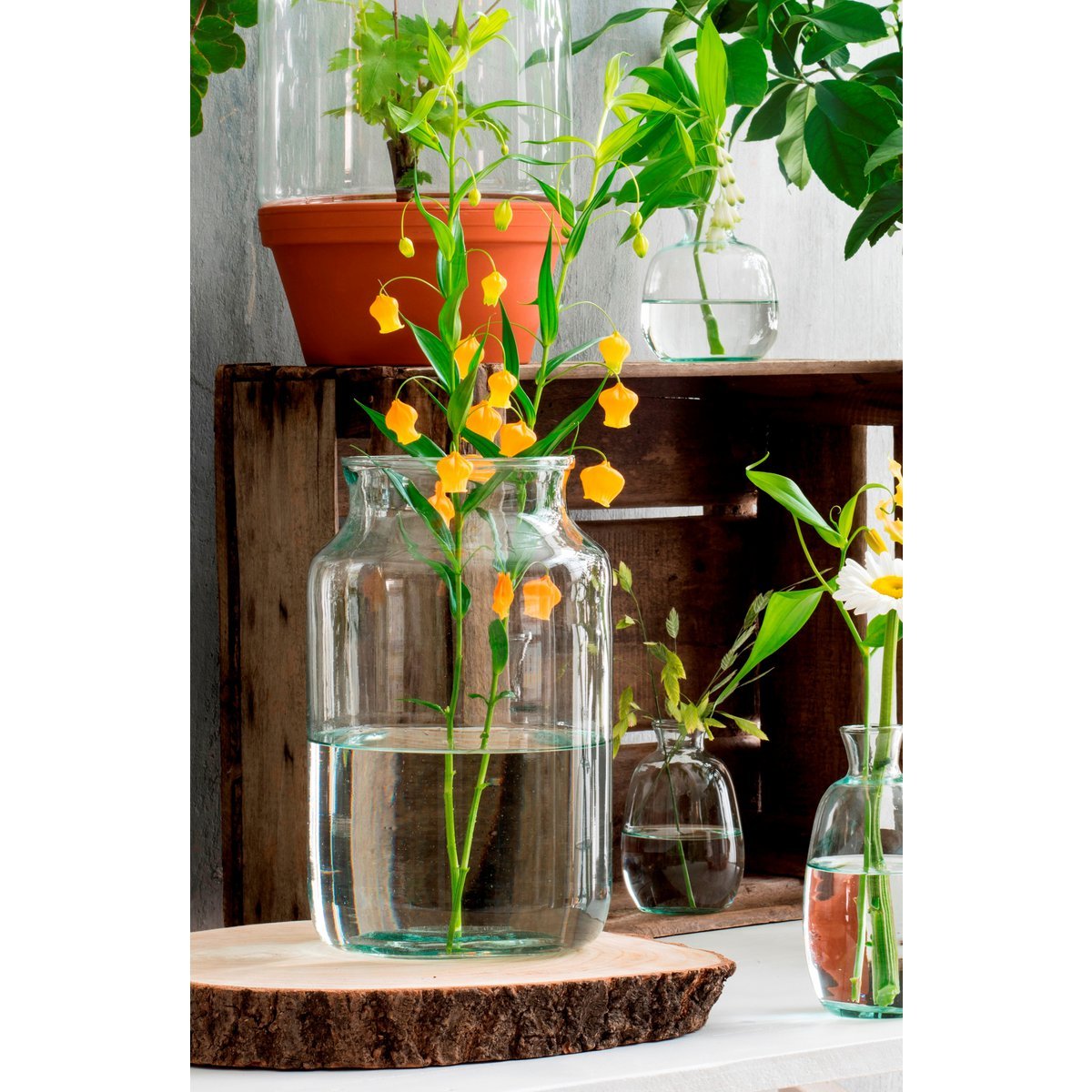 Glimmerdekorationen - Vienne Vase - H40 x Ø23 cm - Recyceltes Glas - Transparent