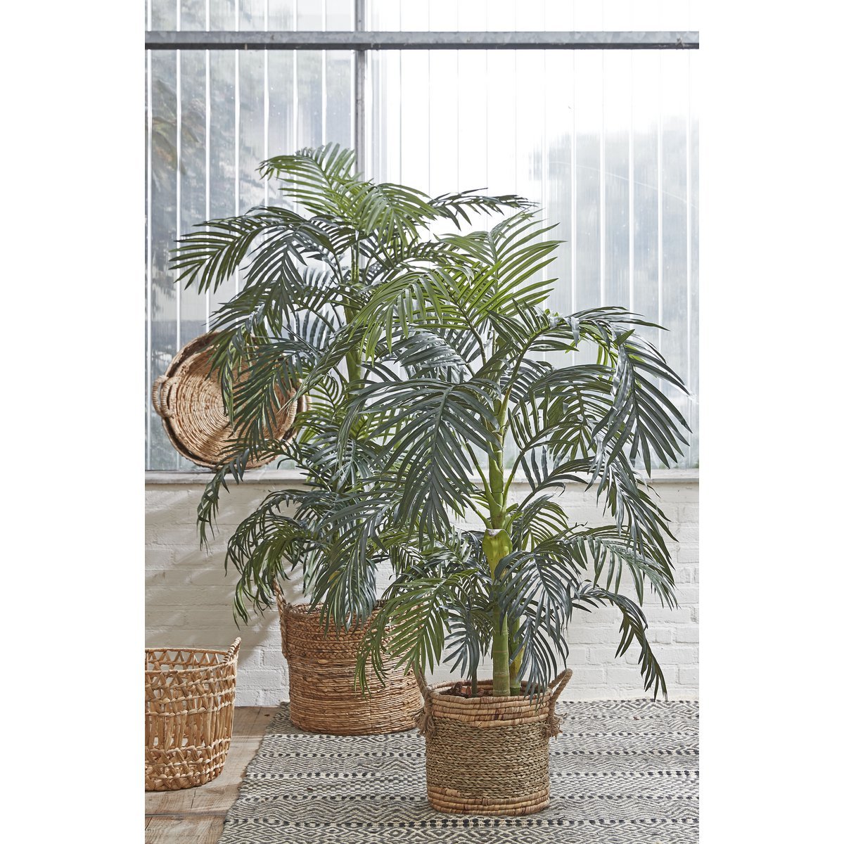 Glimmerdekorationen - Areca-Palme Kunstpflanze - H150 x Ø100 cm - grün