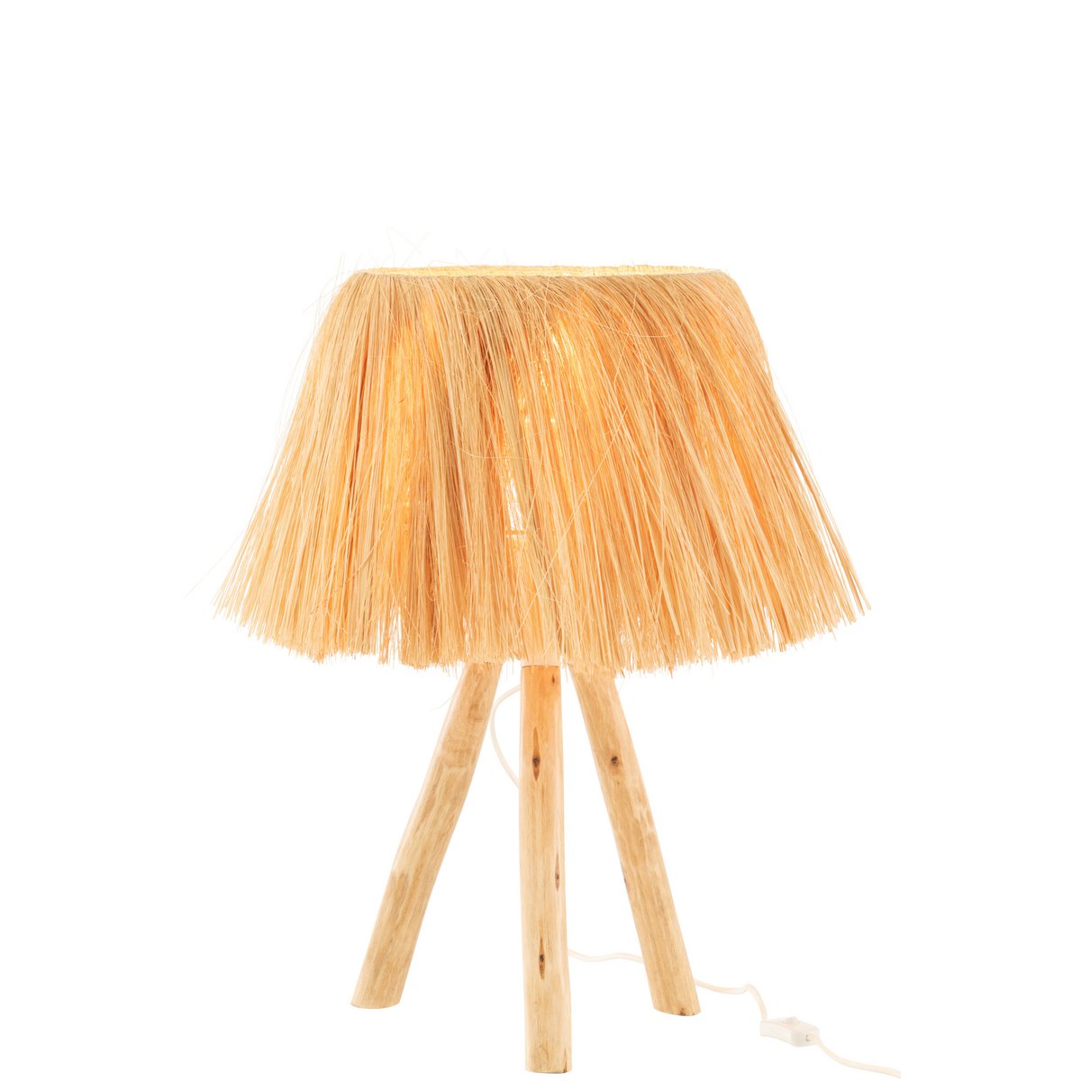 J-Line – Bahamas Tischlampe – Holz/Gras – Natur