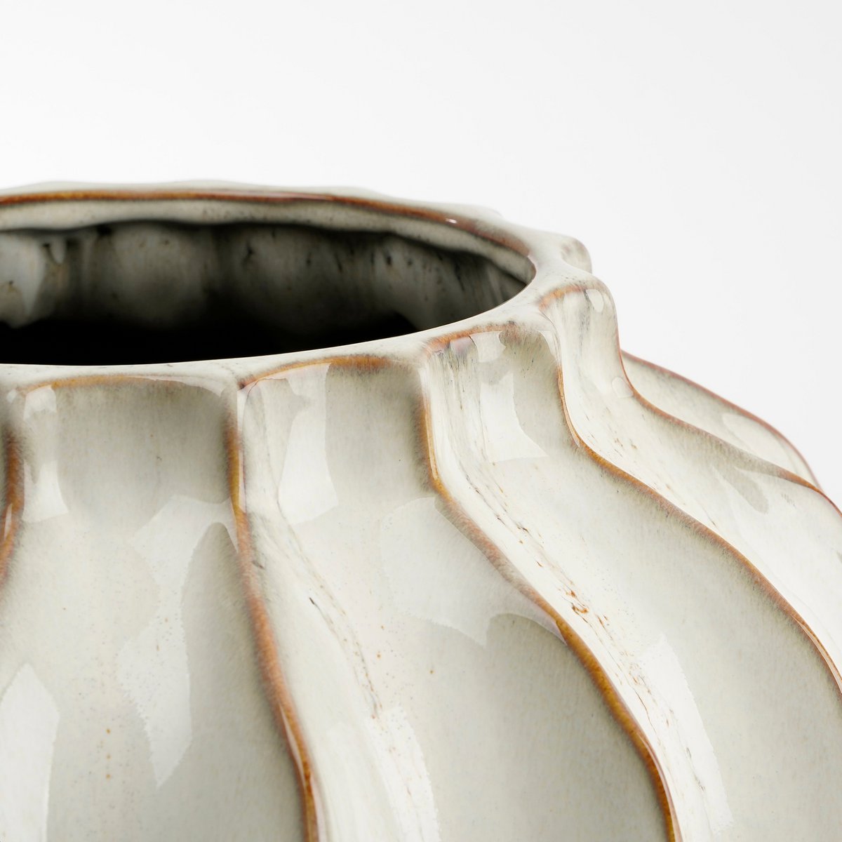 Glimmerdekorationen - Altea Vase - H35 x Ø33 cm - Keramik - gebrochenes Weiß