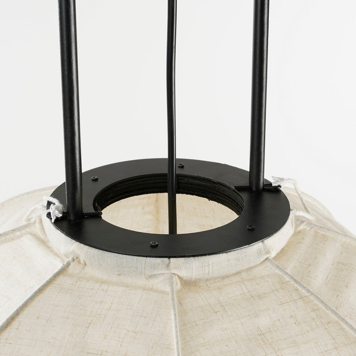 Mica Decorations - Pego Hängelampe - H55 x Ø50 cm - Leinen - gebrochenes Weiß