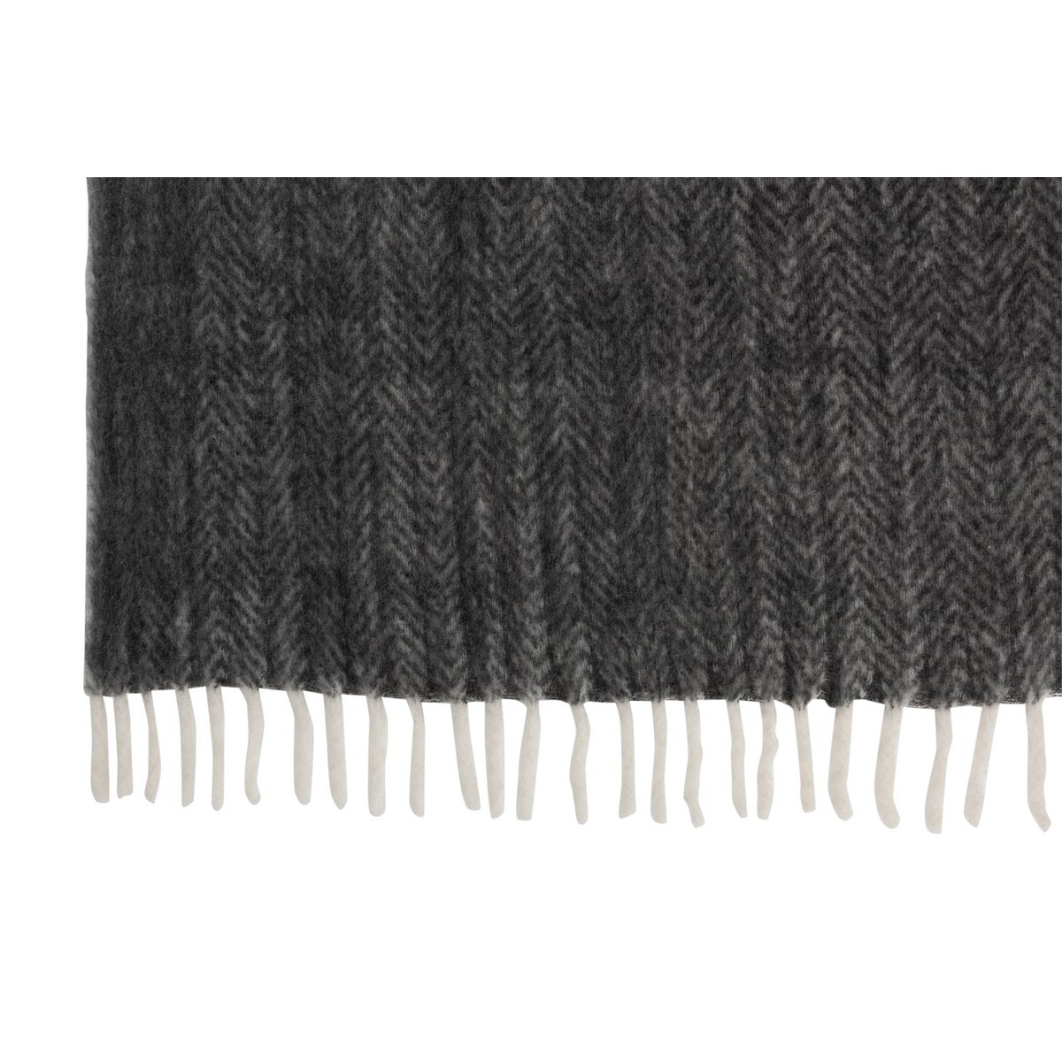 J-Line – Plaid – Polyester – Schwarz/Weiß – 190 x 136 cm