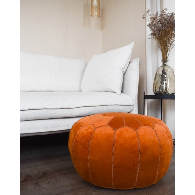 Poufs & Kissen - Samt-Pouf - Orange