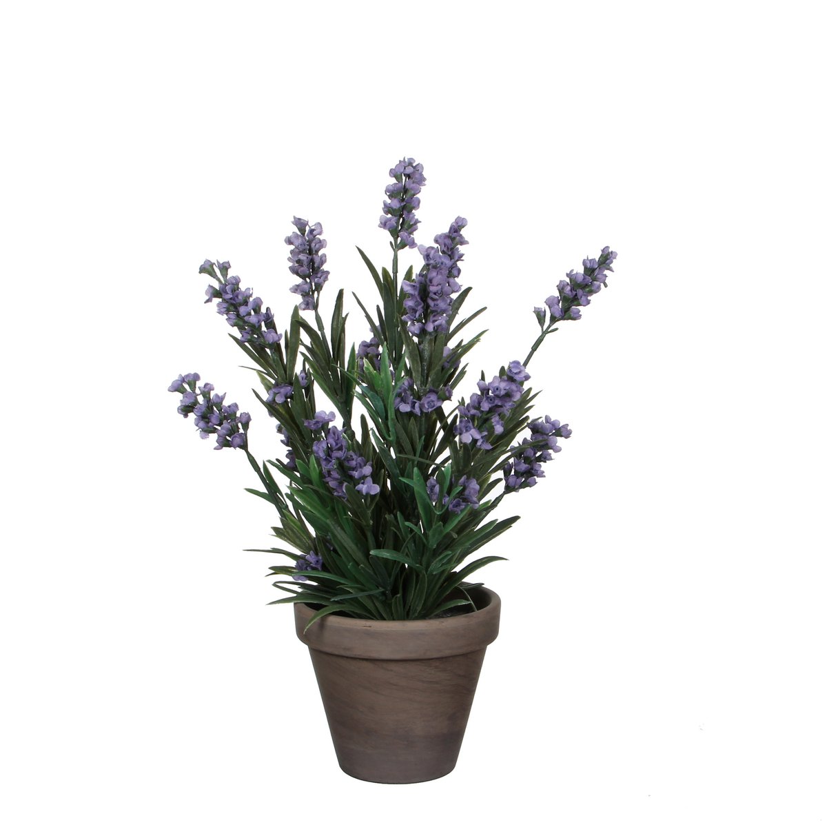 Glimmerdekorationen – Künstliche Lavendelpflanze im Blumentopf – H33 x Ø20 cm – Blau