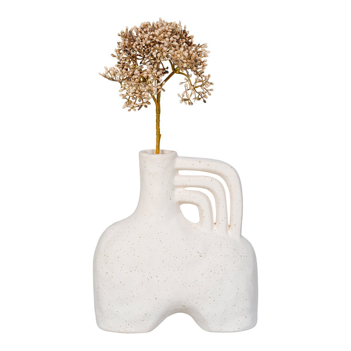 House Nordic - Vase - Vase, Keramik, beige, 18,5x8x19,5 cm