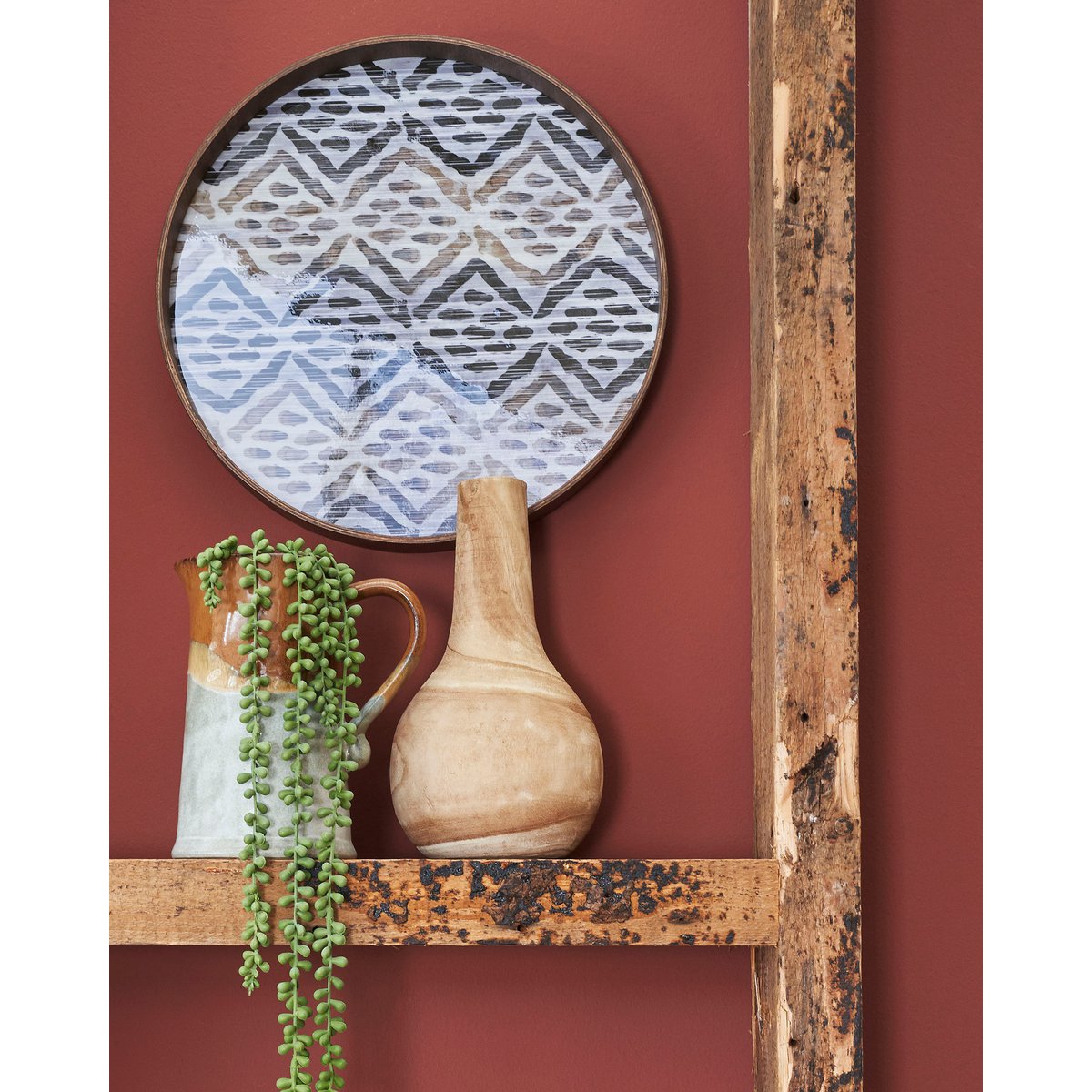 Glimmerdekorationen - Pia Vase - H28 x Ø16 cm - Paulownia-Holz - Hellbraun