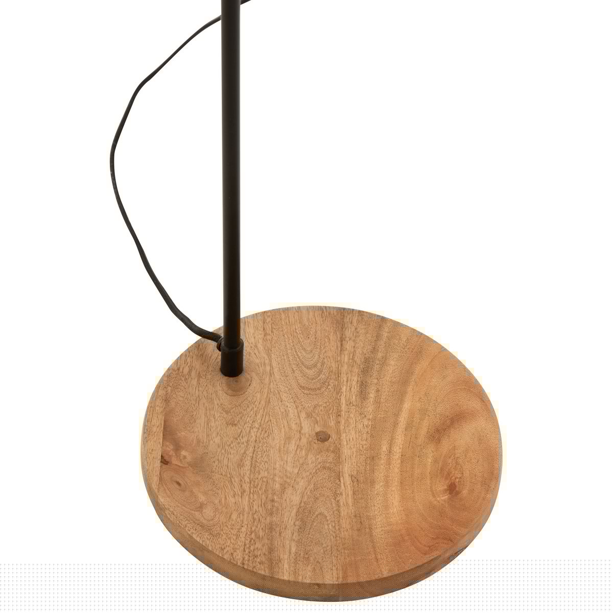 J-Line - Staande Lamp Evy - Ijzer/Hout - Zwart/Naturel