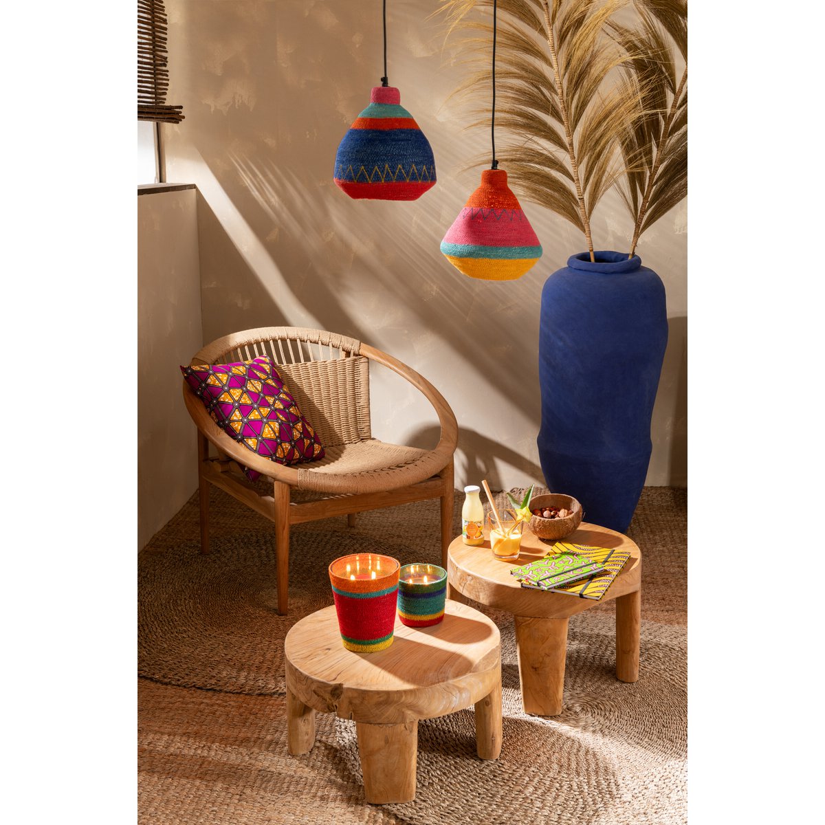 J-Line – Beistelltische rund Teak – Holz – Natur