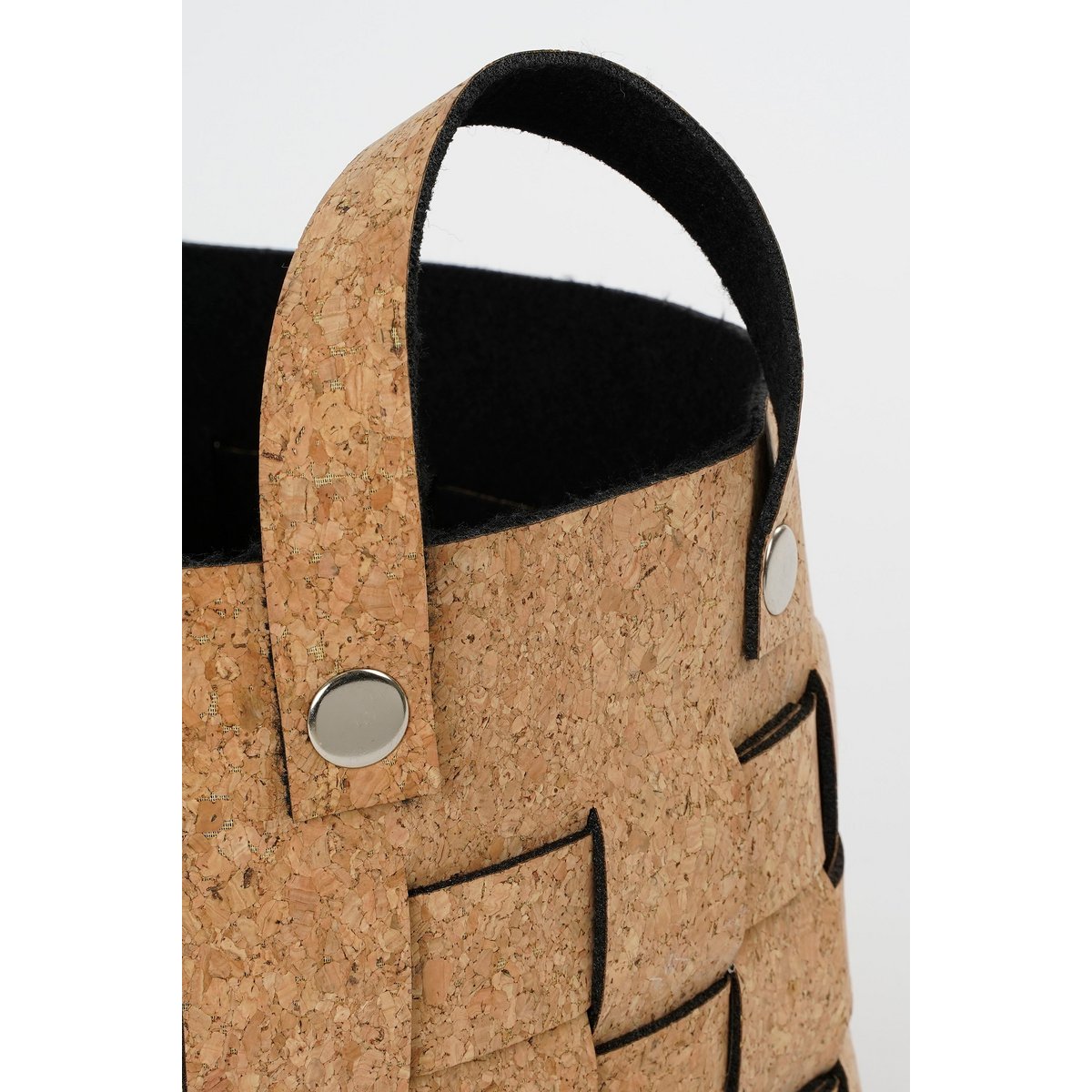 Mica Decorations – Aufbewahrungskorb – 3er-Set – L40 x B30 x H30 cm – Kork/Filz – Braun