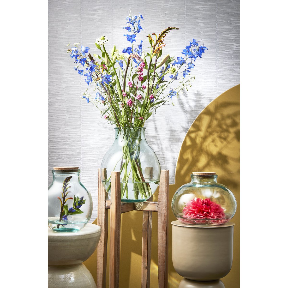 Glimmerdekorationen - Olly Vase - H38 x Ø29 cm - Recyceltes Glas - Transparent