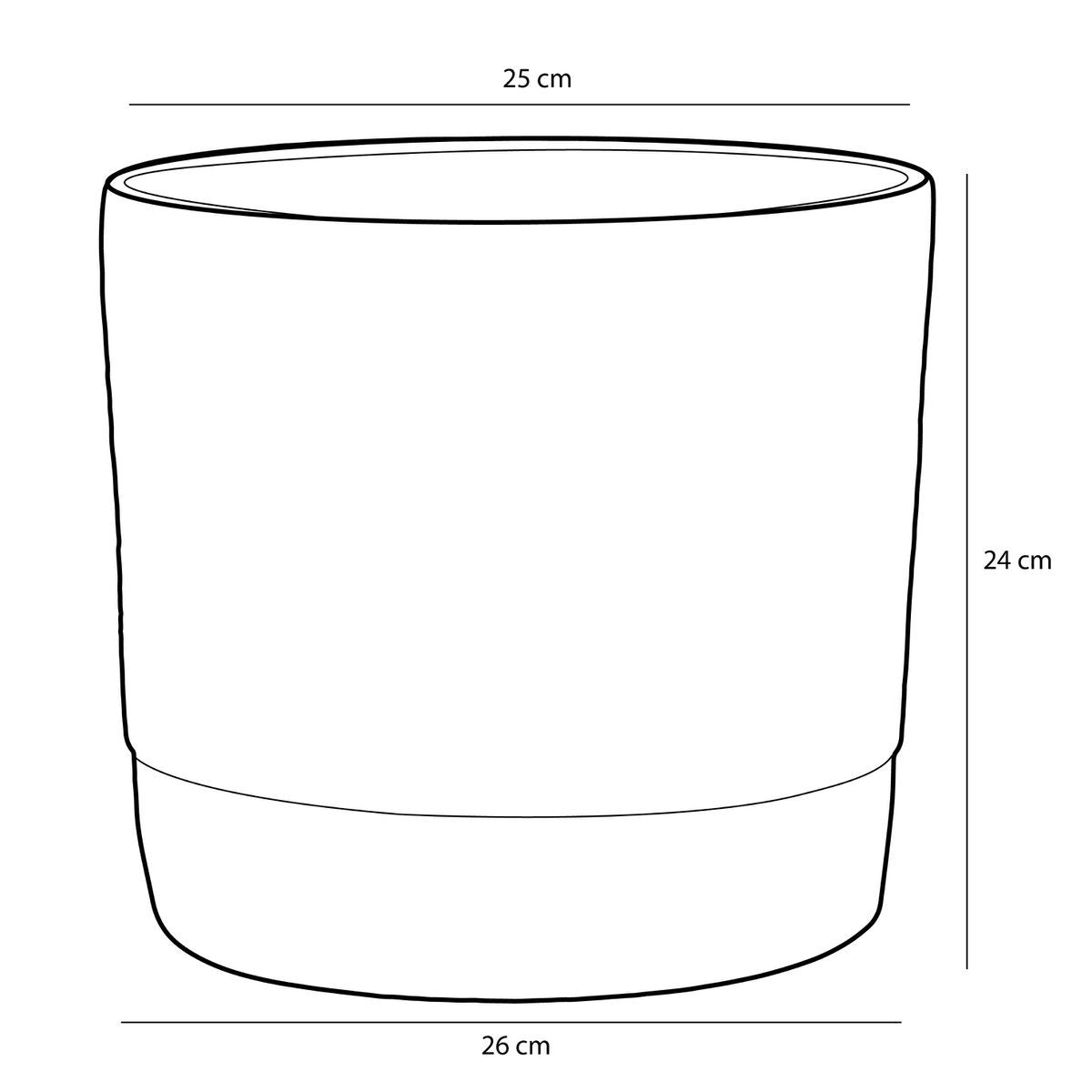 Glimmerdekorationen - Olof Blumentopf - H24 x Ø26 cm - Terrakotta - Dunkelgrün