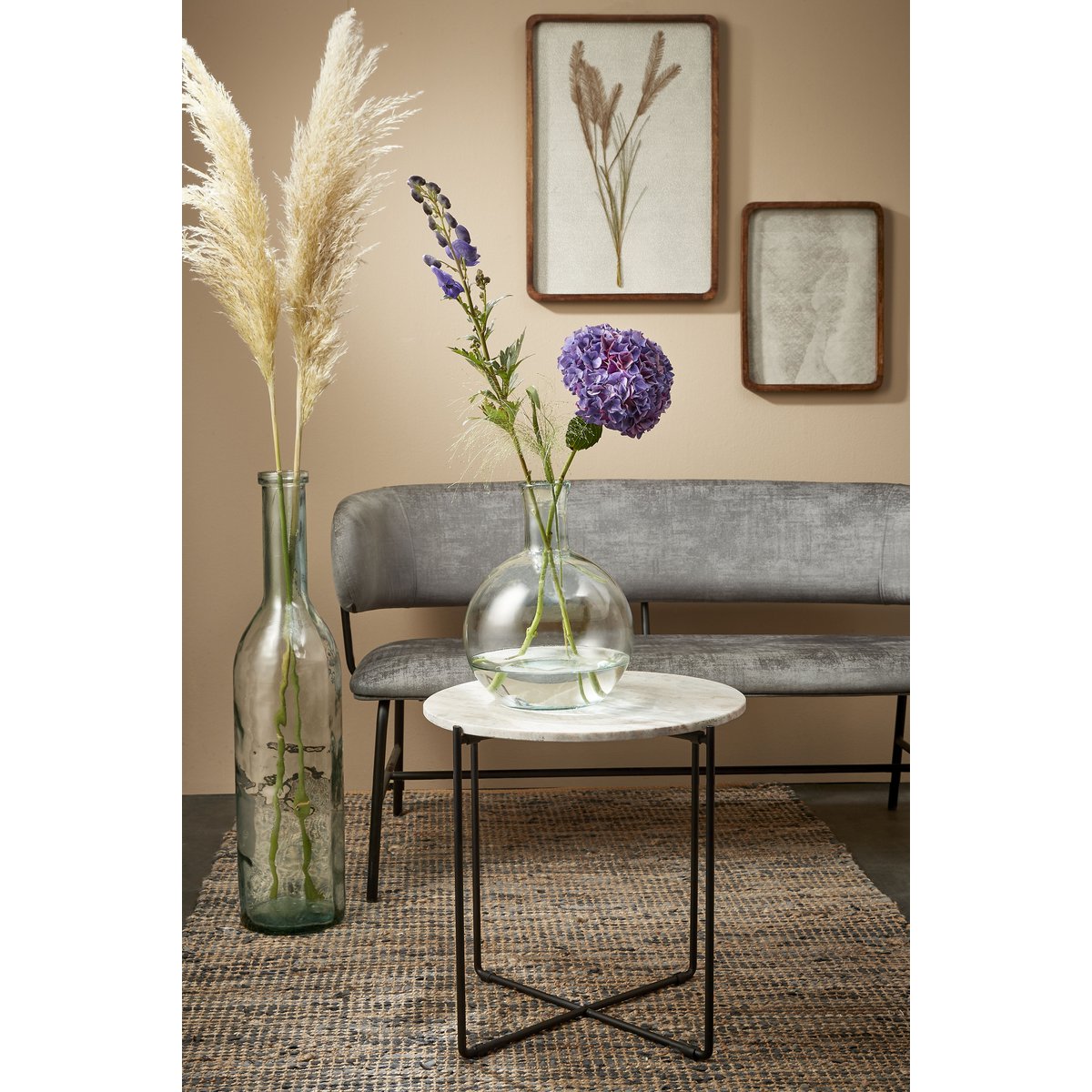 Mica Decorations - Rioja Fles Vaas - H75 x Ø18 cm - Gerecycled Glas - Transparant