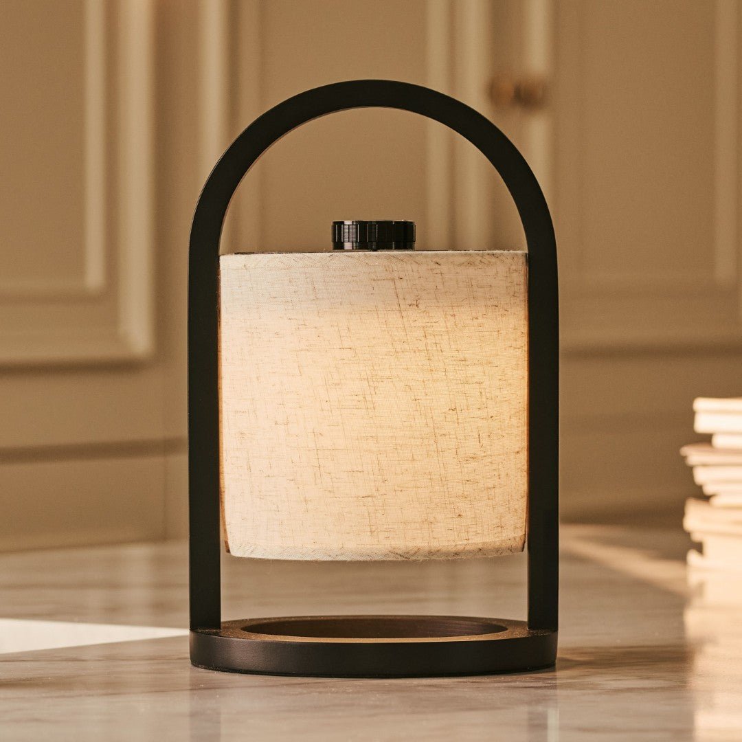 Tavellio-Amsterdam - River Black draadloze houten lamp – Oplaadbaar en dimbaar