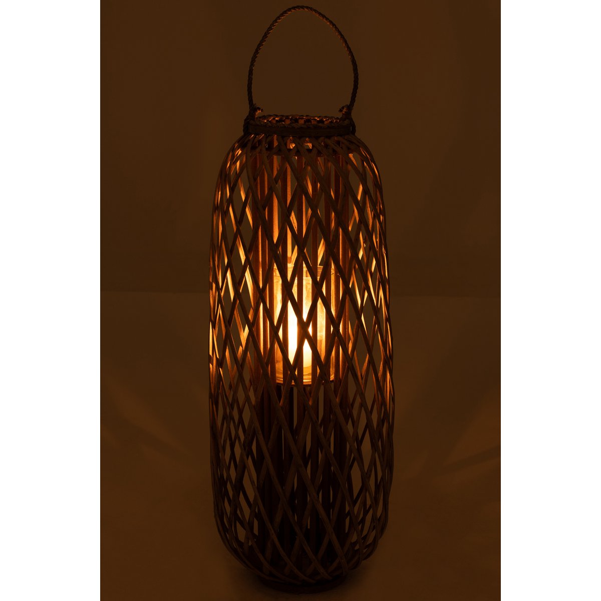 J-Line – Laterne Weide – Holz – Grau – Groß