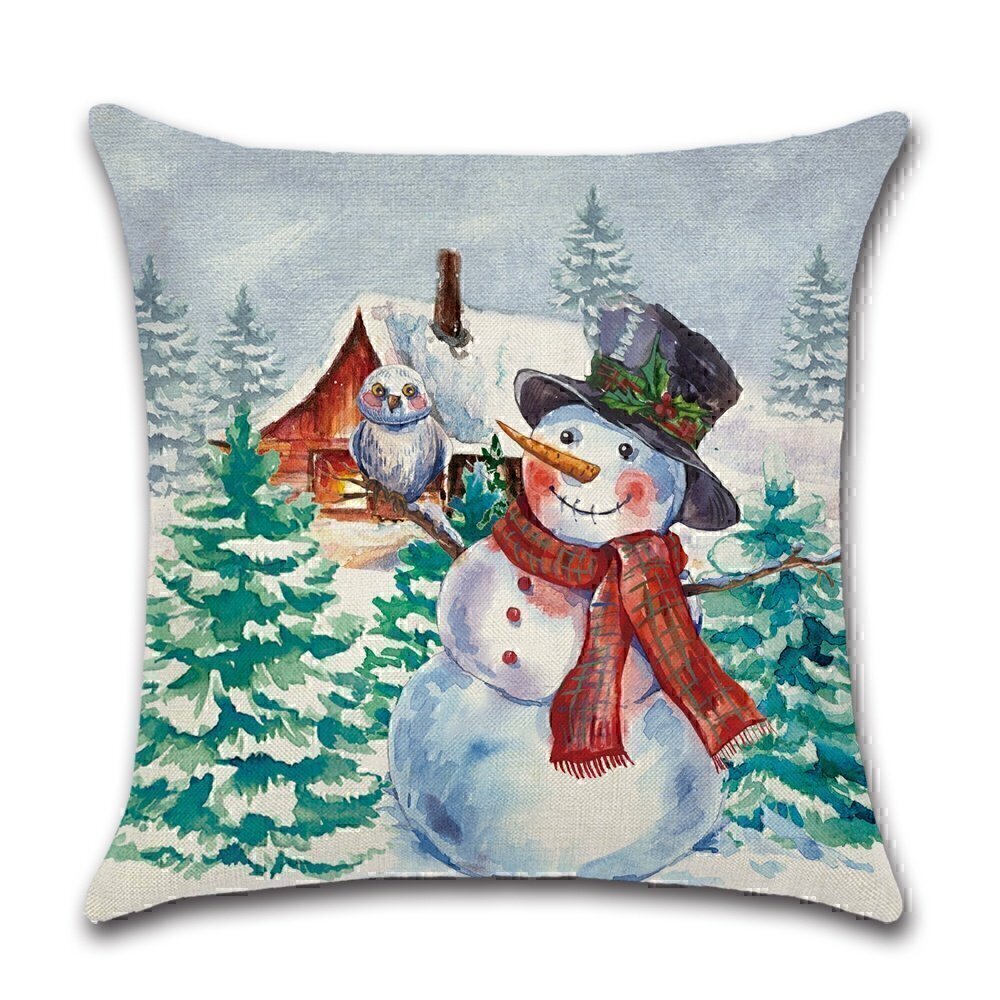 By Javy - Kussenhoes Kerst - Sneeuwpop & Uil