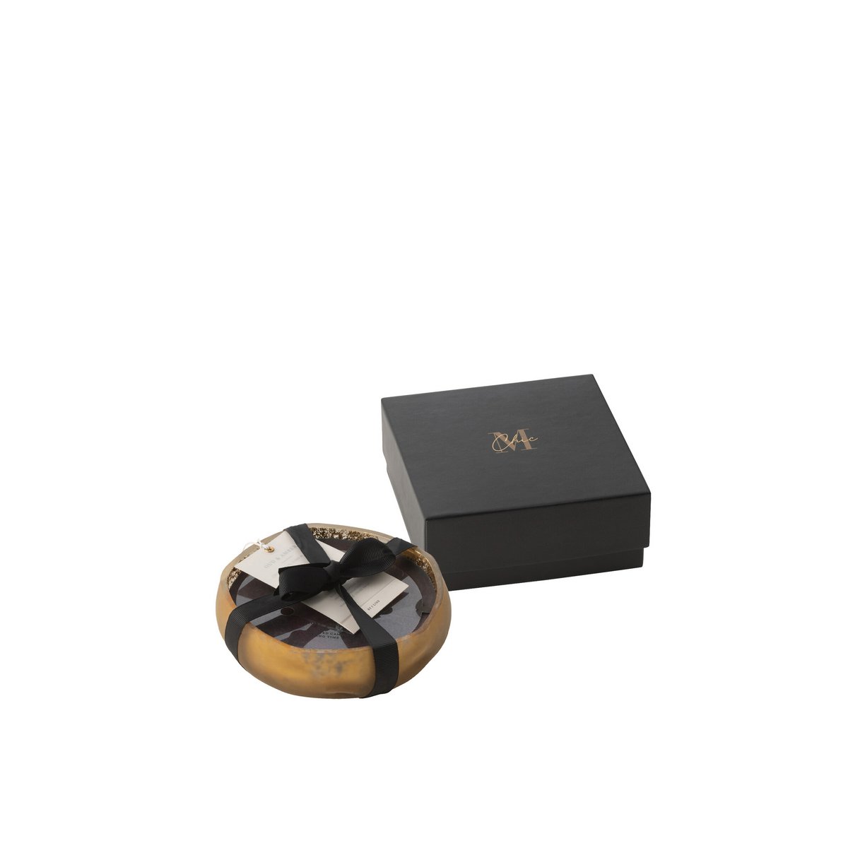 J-Line – Duftkerze M-Chic Glas Gold/Schwarz Small-15U