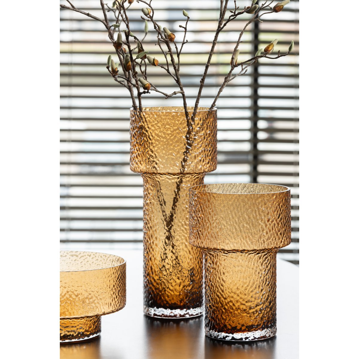 J-Line - Vase Betty Glas Braun Klein