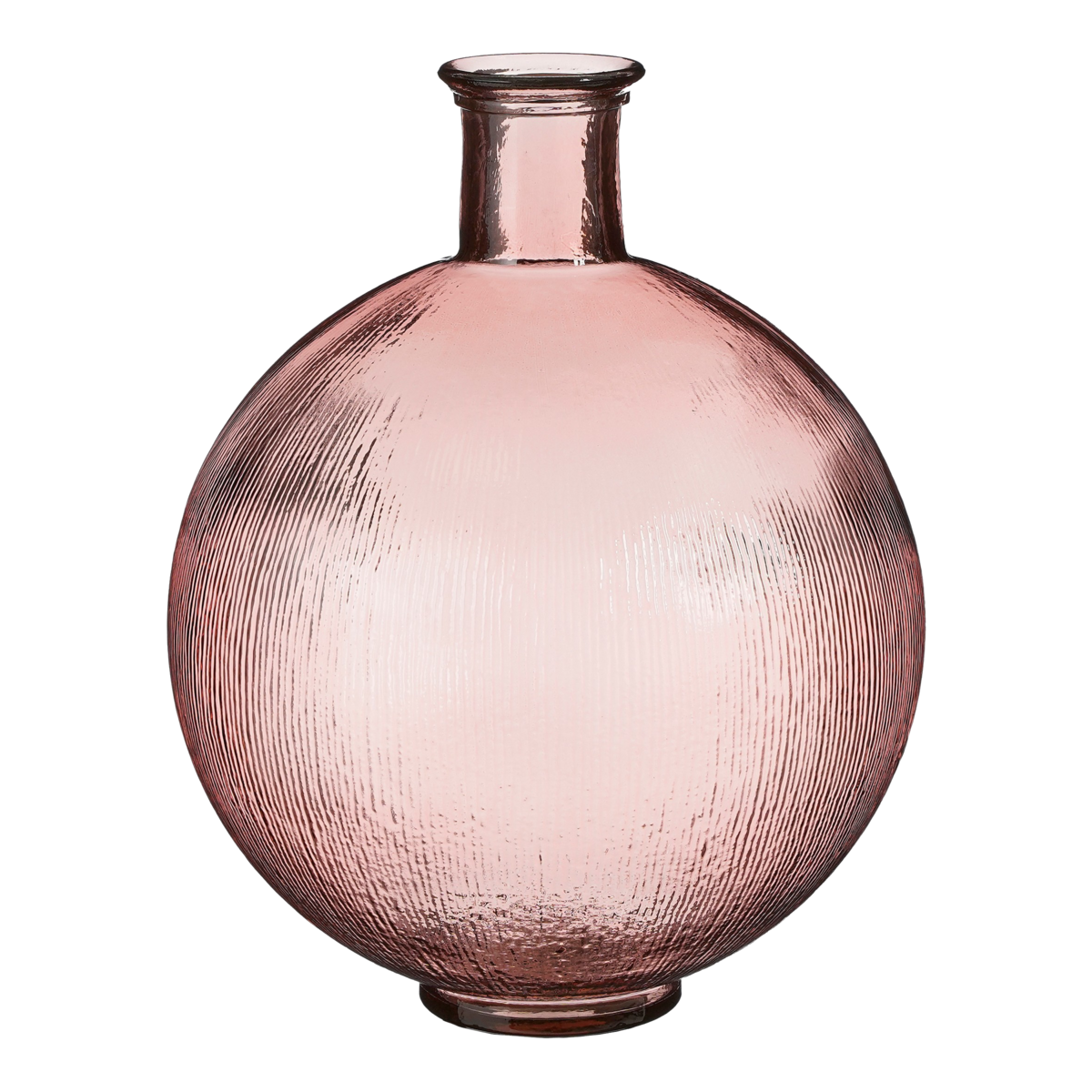 Mica Decorations - Firenza Fles Vaas - H42 x Ø34 cm - Gerecycled Glas - Lichtroze