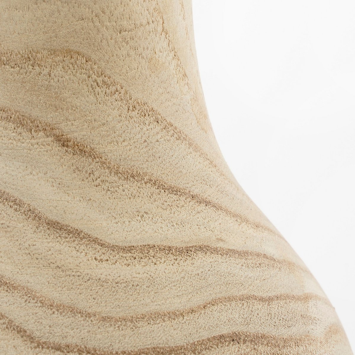 Glimmerdekorationen - Pia Vase - H28 x Ø16 cm - Paulownia-Holz - Hellbraun