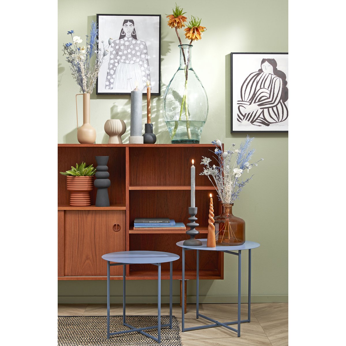 Glimmerdekorationen - Kyara Flaschenvase - H60 x Ø28 cm - Recyceltes Glas - Transparent