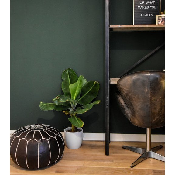 Poufs & Kissen - Lederpouf - schwarz - gefüllt geliefert