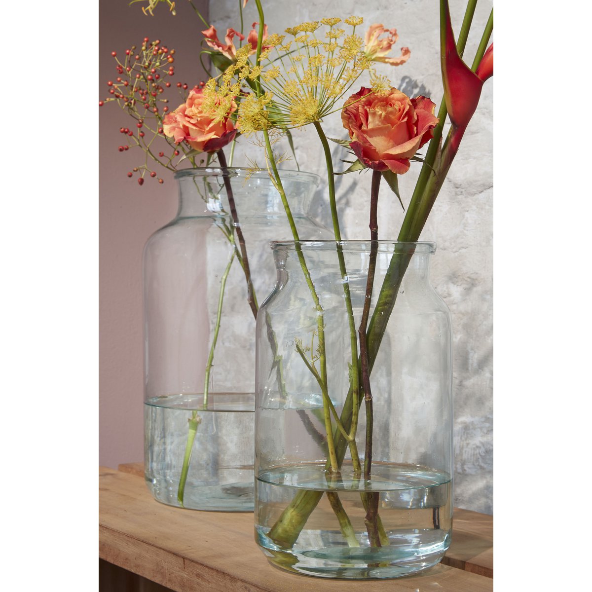 Glimmerdekorationen - Vienne Vase - H40 x Ø23 cm - Recyceltes Glas - Transparent