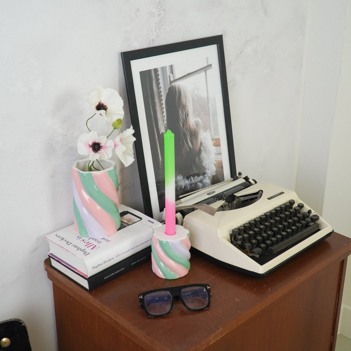 Housevitamin - Vaas - Marshmellow - roze/mint/lila - 10x10x15cm