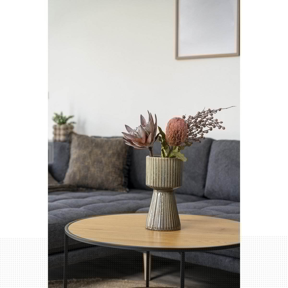 House Nordic - Ely Plaid - Plaid, blau/gelb, 130x170 cm