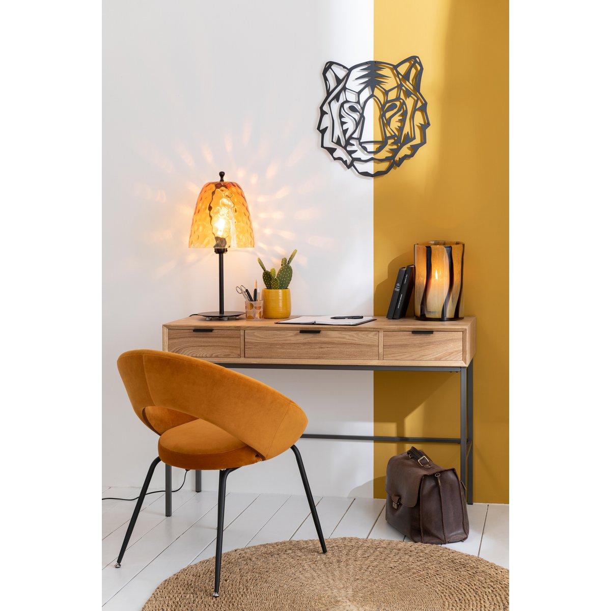 J-Line - Tischleuchte Oceane - Glas - Gelb